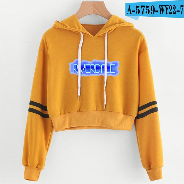 Women Sexy Crop Top Hoodies RIVERDALE Southside Serpent Print harajuku Casual Hoodies Sweatshirts