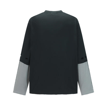 Splicing together two fake hoodies with holes