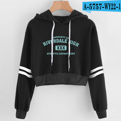 Women Sexy Crop Top Hoodies RIVERDALE Southside Serpent Print harajuku Casual Hoodies Sweatshirts