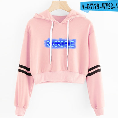 Women Sexy Crop Top Hoodies RIVERDALE Southside Serpent Print harajuku Casual Hoodies Sweatshirts