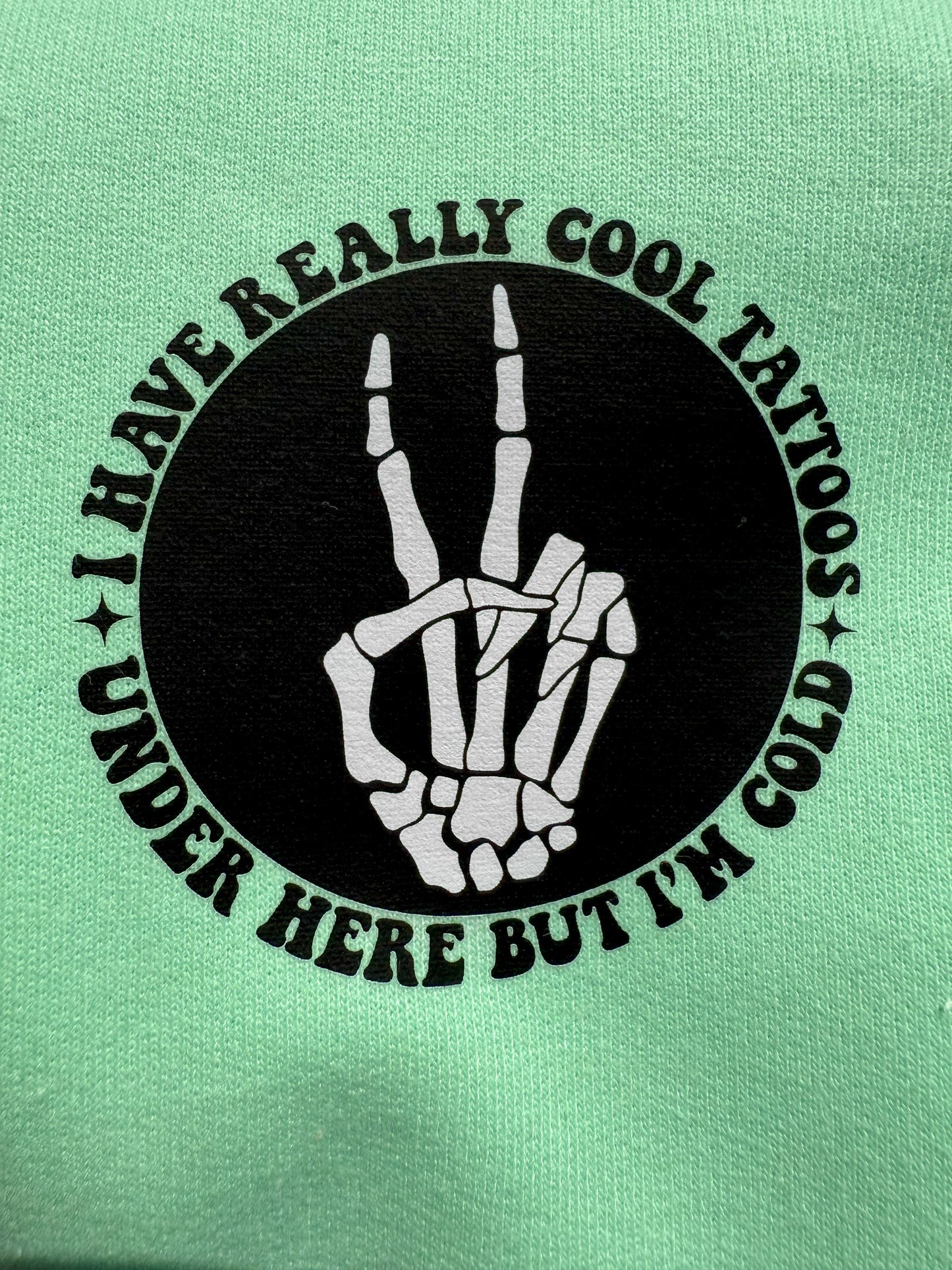Cool Tattoos Hoodie | Black - Mint - Pink