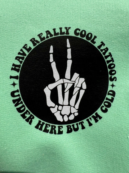Cool Tattoos Hoodie | Black - Mint - Pink