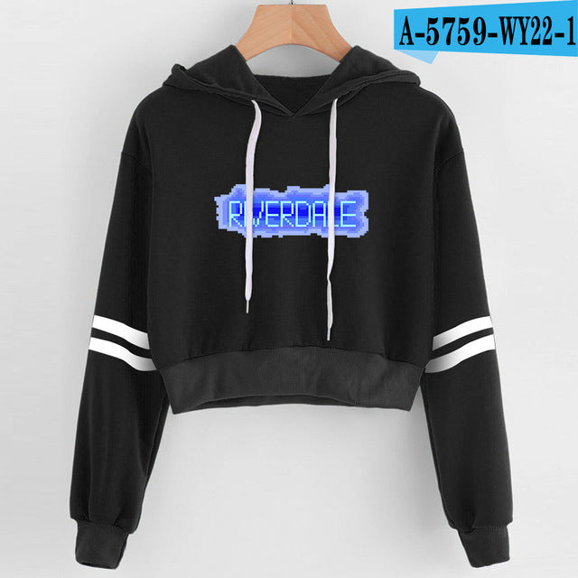 Women Sexy Crop Top Hoodies RIVERDALE Southside Serpent Print harajuku Casual Hoodies Sweatshirts