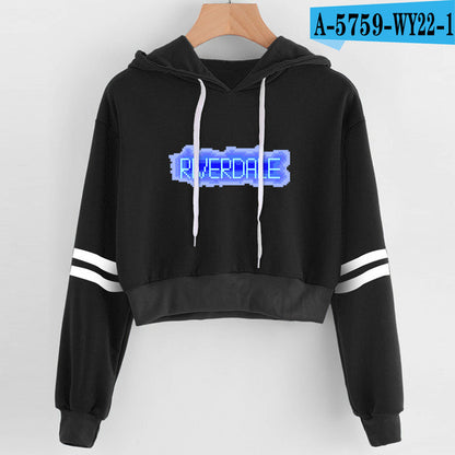 Women Sexy Crop Top Hoodies RIVERDALE Southside Serpent Print harajuku Casual Hoodies Sweatshirts