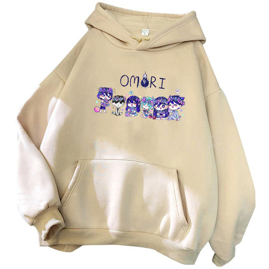 Game Omori Hoodies Loose Hooded Sweatshirts